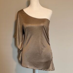 Express Metallic One-Shoulder Blouse